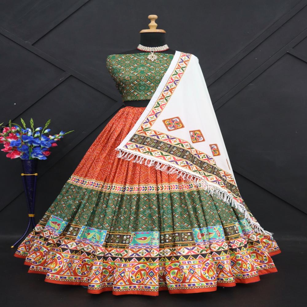 Digital Print Muslin Cotton Lehenga Choli