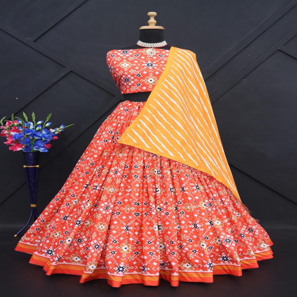 Digital Print Muslin Cotton Lehenga Choli