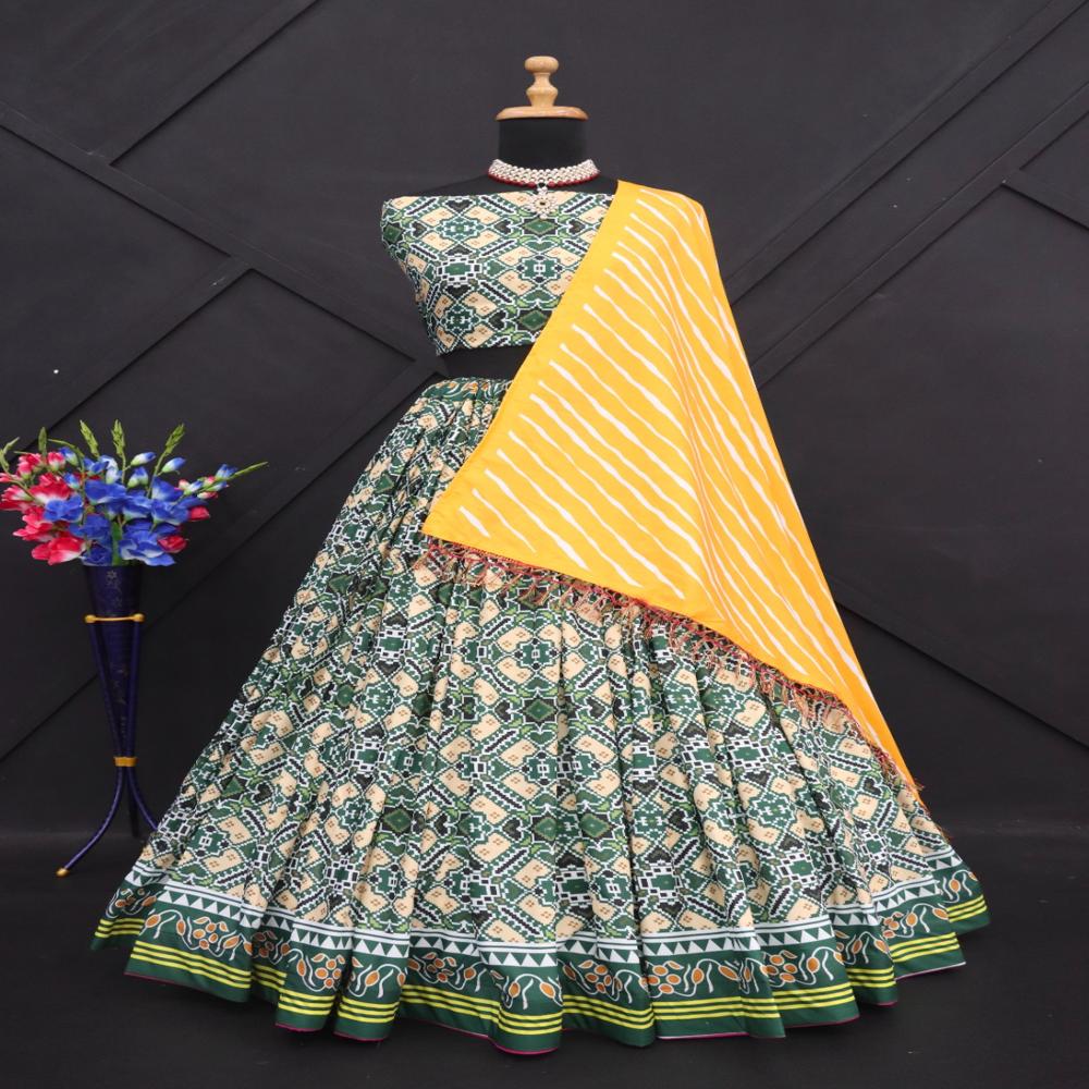 Digital Print Muslin Cotton Lehenga Choli