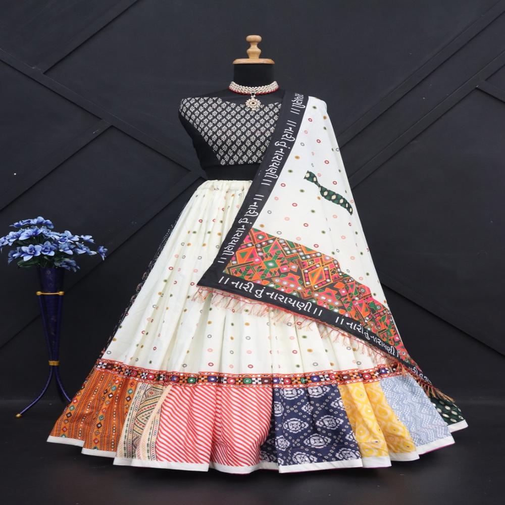 Digital Print Muslin Cotton Lehenga Choli