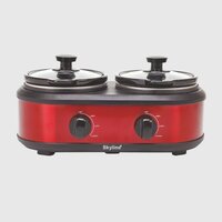 Skyline Dual-pot Slow Cooker - 200 Watts, 2x1.25l For Versatile Cooking - Color: Red