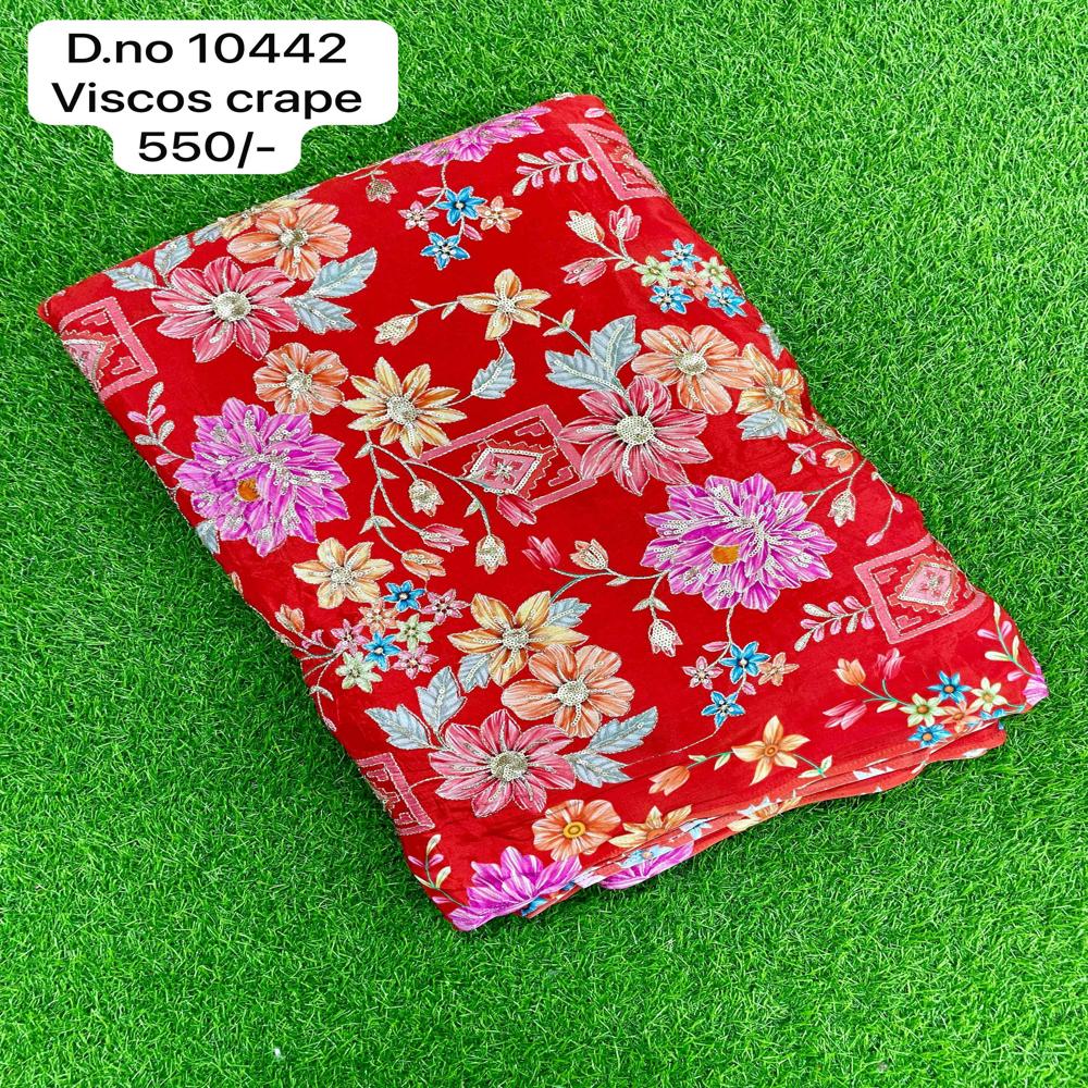 Multicolor Viscose Crepe Fabric