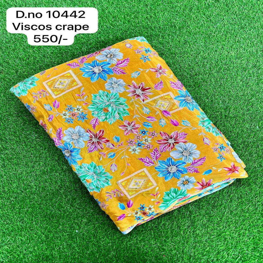 Multicolor Viscose Crepe Fabric