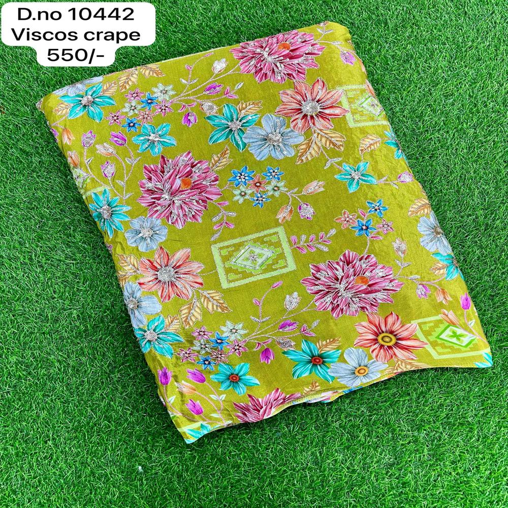 Multicolor Viscose Crepe Fabric