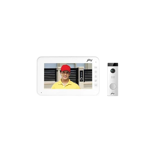 White Godrej Video Door Phone - Material: Plastic