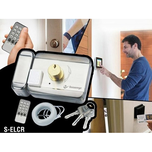 Security Electric Door Lock Systems With Remote Control Facility - Color: Silver