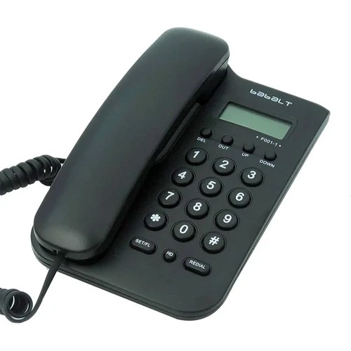 Corded Basic Landline Phone - Color: Black