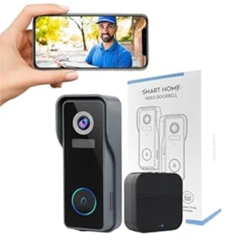 Wireless Video Doorbell - Color: Black