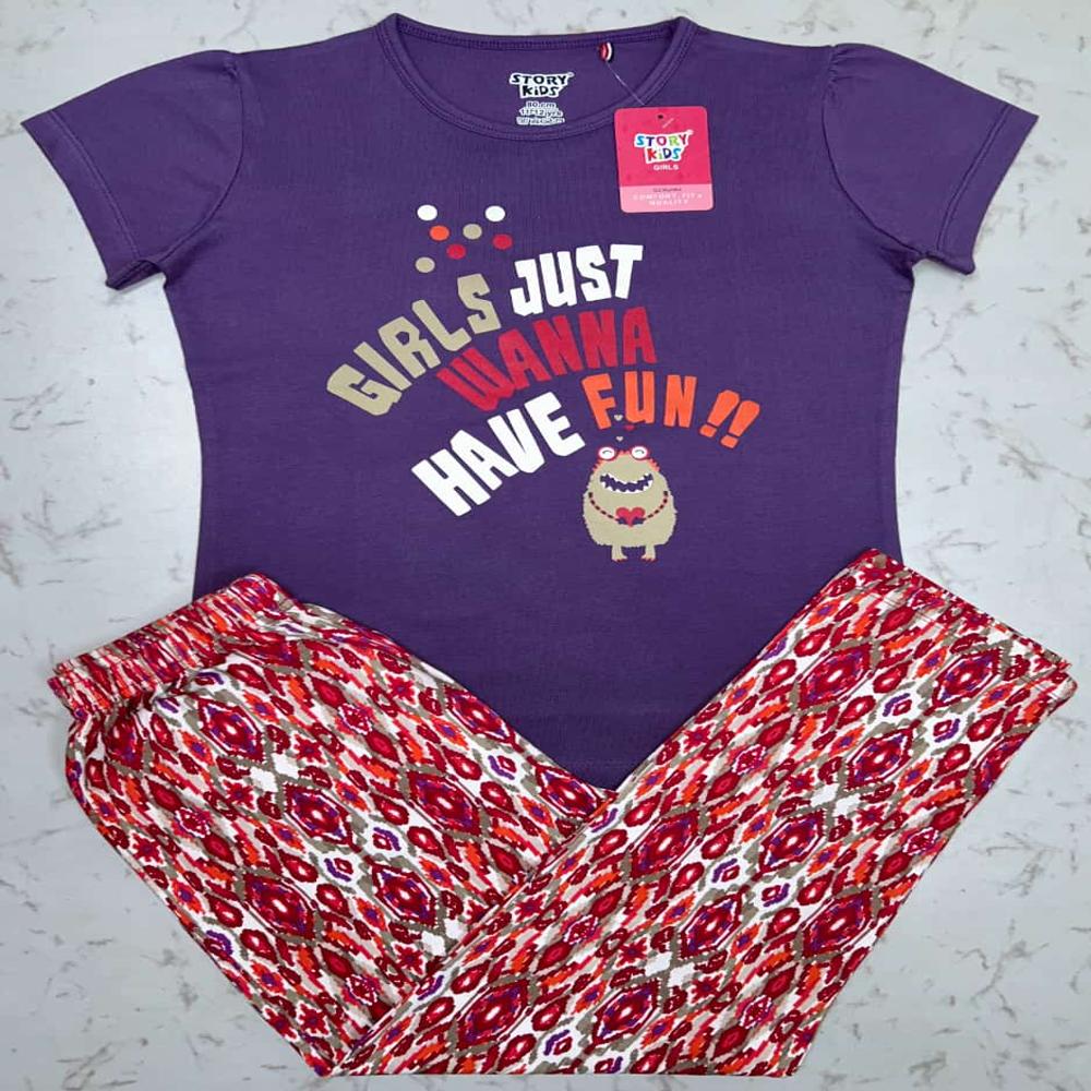 Girls full pant pyjama set