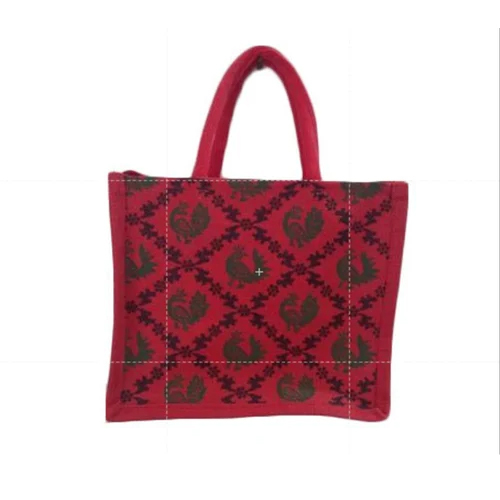 Stylish Jute Bag - Color: Red