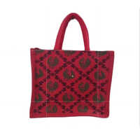 Stylish Jute Bag - Eco-Friendly Jute Material, Standard Size - Customizable Red Color with Plain Pattern for Shopping & Promotional Use