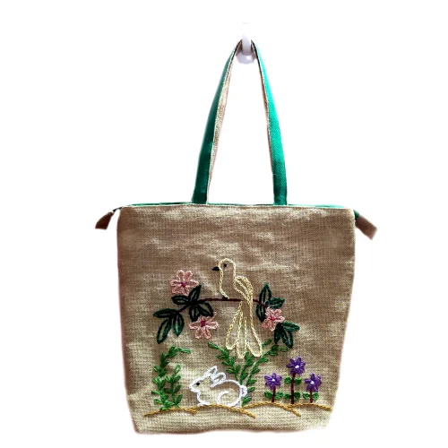 Jute Hand Bags - Color: Cream