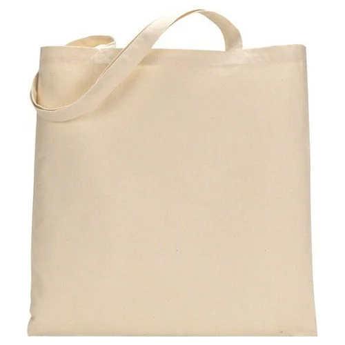 Plain Cotton Carry Bag - Color: White