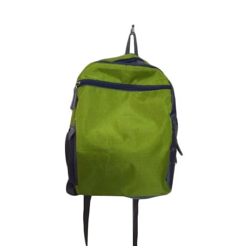 Rexine School Bag - Color: Black And Green