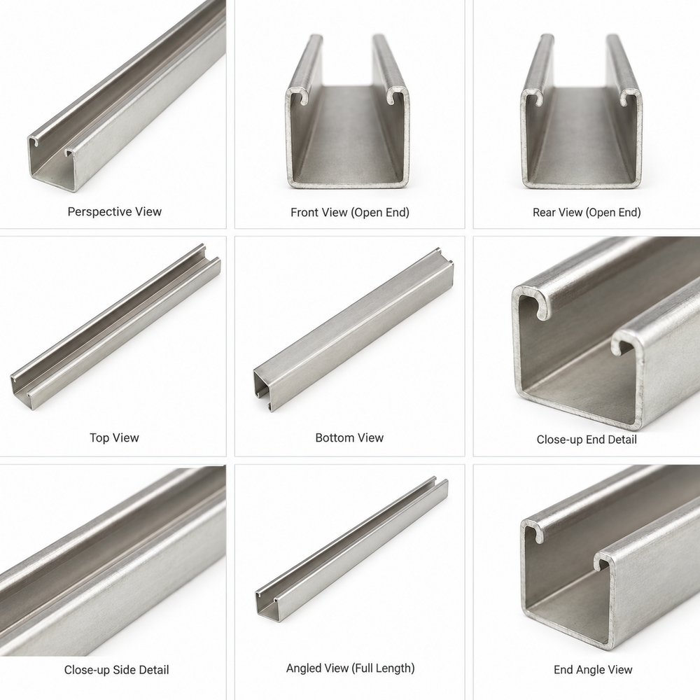 Aluminium U Strut - Color: Silver