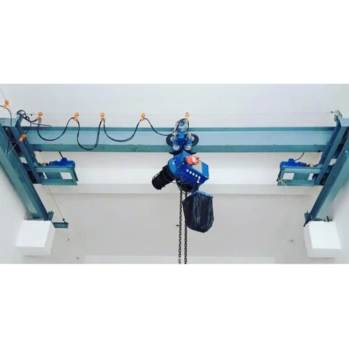 Electric Chain Hoist With Geared Trolley - Color: Blue