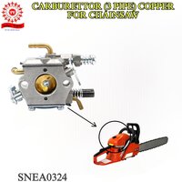 CH0324 Durable Carburetor with 3 Copper Pipes for Chainsaws  Compatible with 52CC & 58CC Engine Models