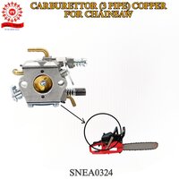 CH0324 Durable Carburetor with 3 Copper Pipes for Chainsaws  Compatible with 52CC & 58CC Engine Models