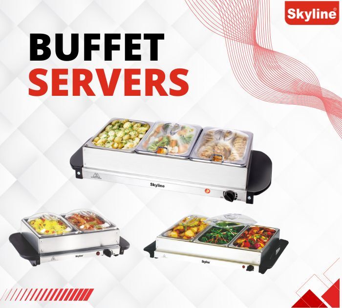 Buffet Server Triple 2.5l Trays | Keep Your Food Warm & Fresh - Application: Hotel