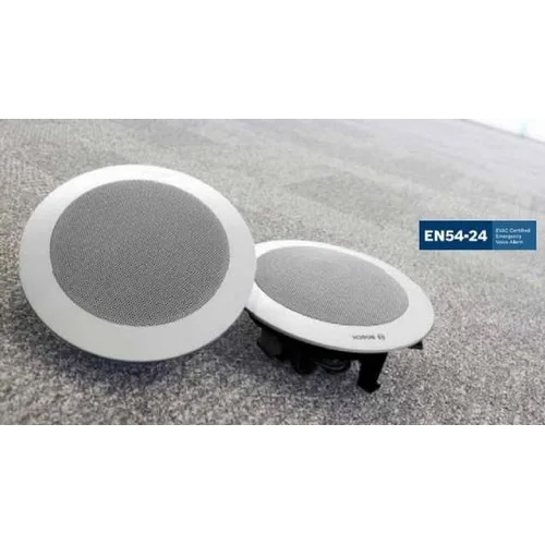 2-Way Fireproof Metal Ceiling Speaker - Color: White