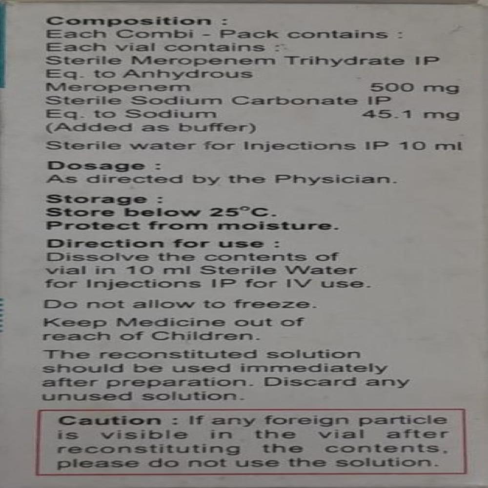 Merothem 500mg - Drug Type: Injection