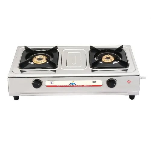 AK- 210 Stainless Steel 2 Burner Gas Stove