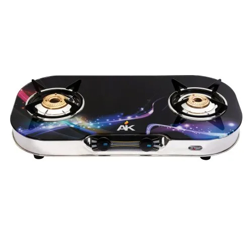 AK 2004 Designer Glass Top Two Burner Gas Stove
