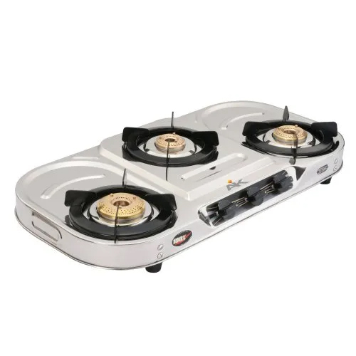 AK- 307 Stainless Steel Three Burner Gas Stove