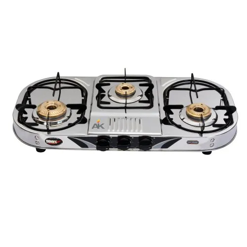 Ak- 304 3 बर्नर गैस स्टोव