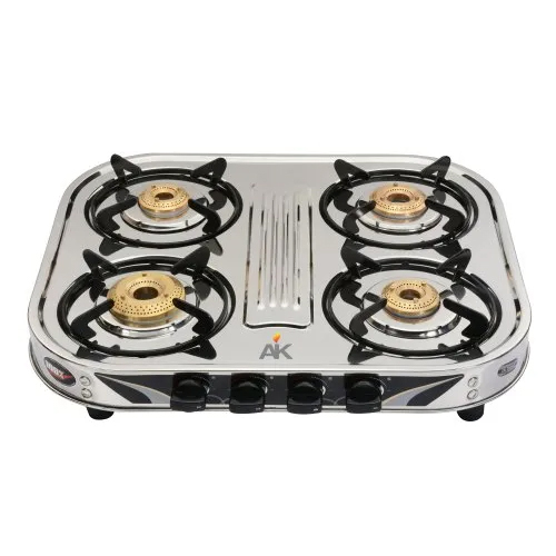 AK- 402 स्टेनलेस स्टील चार बर्नर गैस स्टोव