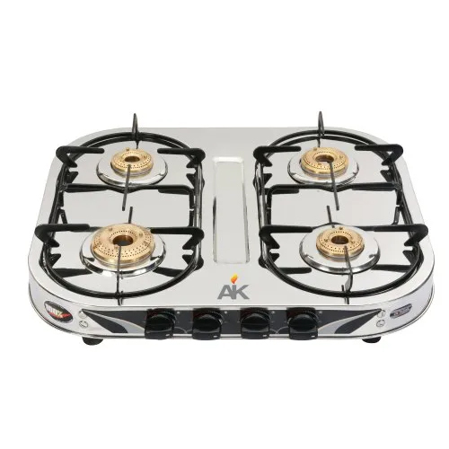 AK- 401 स्टेनलेस स्टील चार बर्नर गैस स्टोव