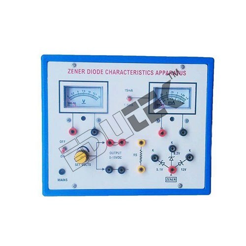 ZENER DIODE V-I CHARACTERISTICS APPARATUS WITH ALUMINUM PANEL & SQUARE METERS (FORWARD & REVERSE)