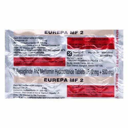 Repaglinide And Metformin Tablets Eurepa Mf2 - Feature: Good Quality