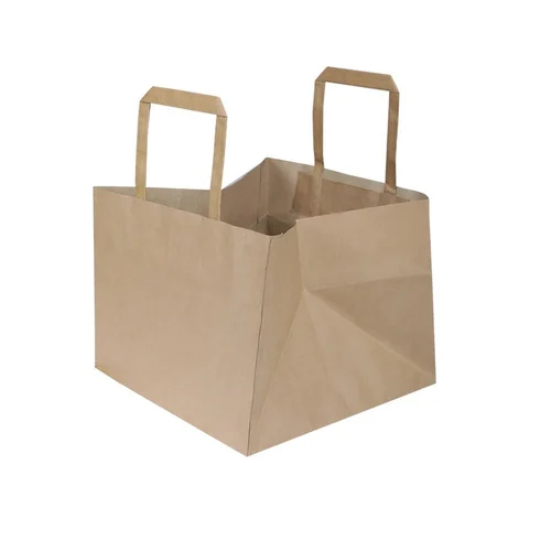 Brown Paper Cake Bag - Kraft Paper, Customized Size, Brown Color | Eco-Friendly, Biodegradable, Durable Rope Handles, 5 Kg Max Load