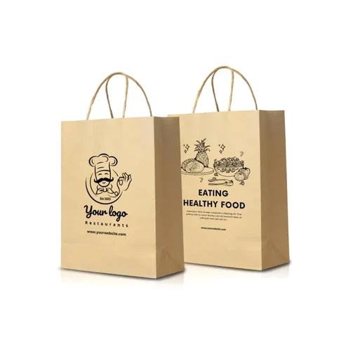 Printed Paper Bag - Color: Brown