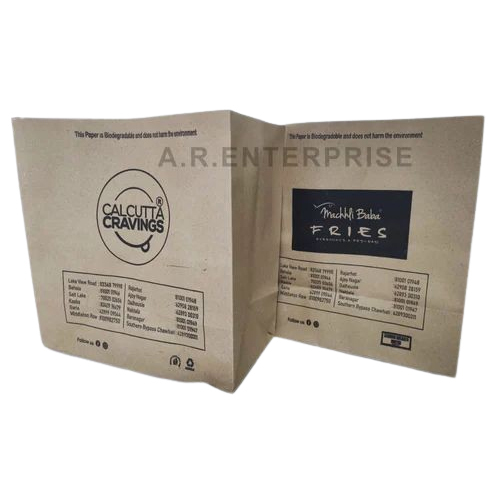 SOS Paper Bags - Kraft Paper, 11x11x6 Inches, Brown | Biodegradable, Customizable Designs, Sturdy Rope Handles, 1 Kg Capacity