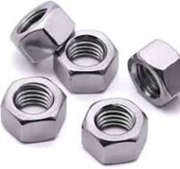 M10 Stainless Steel Hex Nuts - Steel, M10 Size, Silver-grey Color | Durable Powder-coated Surface, Customizable Weight, Industrial Usage