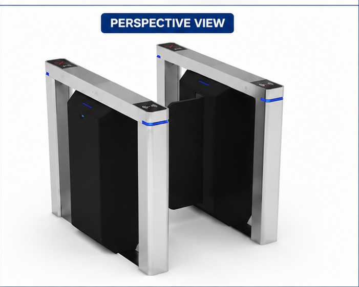 Flap Barrier - High-Quality Metal Various Sizes Available Sleek Silver and Black Color - Ideal for Safety and Crowd Control