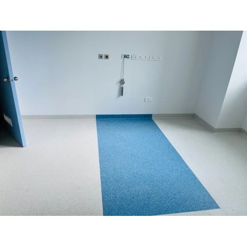 Hospital PVC Flooring - High-Quality Vinyl Material, White/Blue Color Combination | Durable, Easy to Clean, Hygienic for Medical Environments