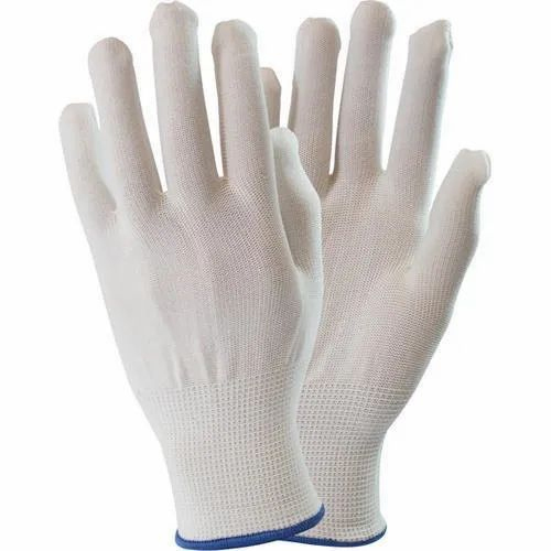 White Cotton Knitted Gloves - Design: Modern