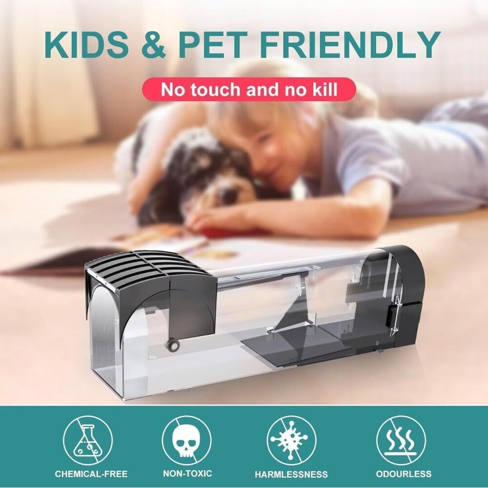 Mouse Trap Cage - Abs Transparent Plastic, Large Living Space For Mice | Easy To Set And Release, Non-toxic, Easy To Clean & Reusable