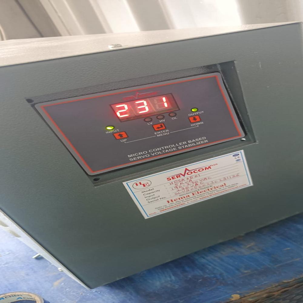 5 Kva Micro Controller Servo Stabilizer - Battery Capacity: 101 A 105ah