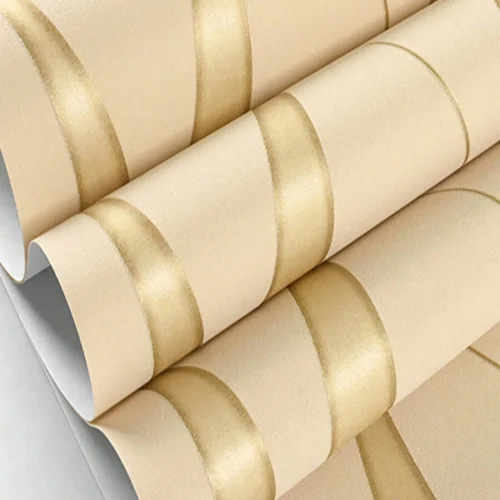 Golden Wave Peel And Stick Wallpaper - Material: Pvc