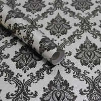 Pvc Royal Grey Peel Off Stickers Wallpaper - 45x500cm , Waterproof Pvc Material, Modern Design For Elegant Wall Decor