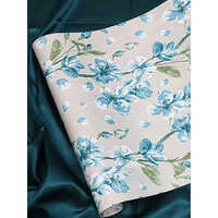 Floral Wallpaper Roll - Pvc Material, 45x500cm Size | Waterproof, Modern Sticker Design For Elegant Living Room Decor