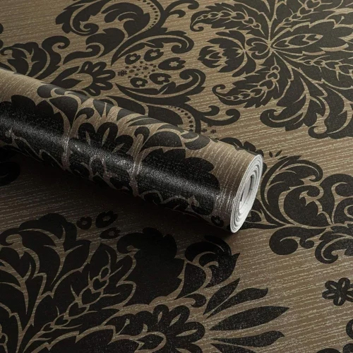 PVC Royal Brown Peel Off Stickers Wallpaper - 45X500CM | Modern, Waterproof, Easy to Install and Remove Glossy Wall Decor