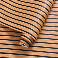 Self Adhesive Vinyl Film Wood Grain Wallpaper - Pvc Material, 45x500cm Size , Waterproof And Matte Surface For Modern Living Room Decor