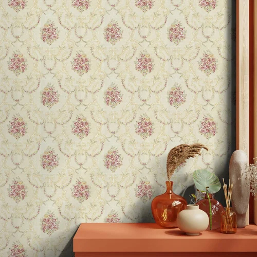 Vintage Floral Peel And Stick Wallpaper - Material: Pvc