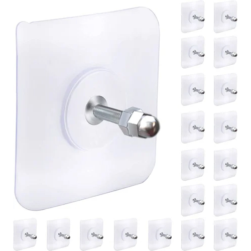 Nail Free Wall Screw Hook - Color: White