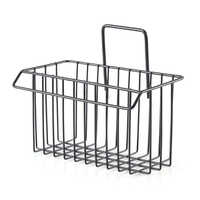 Metal Hanging Basket - Metal, 18x10x8 Cm, Sleek Black Color, Polished Surface Treatment | Elegant Hanging Design For Plants & Decor